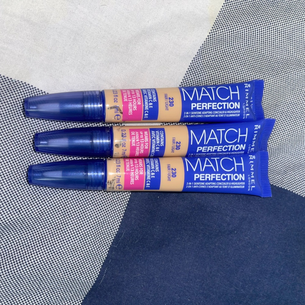 Rimmel match perfection concealers
